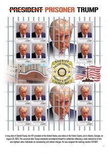 GUYANA - 2023 - Prisoner Trump - Perf 12v Sheet - Mint Never Hinged