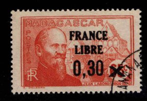 Madagascar Scott 231 Used France Libre surcharged  overprint