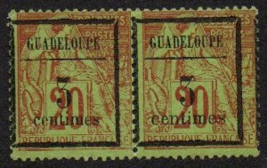 Guadeloupe Sc #3 Mint Hinged pair