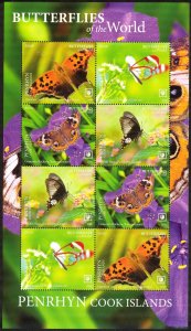 Penrhyn Cook Islands 2020 Butterflies Sheet MNH