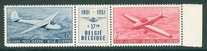BELGIUM #C12a 1951 Airmails & Label, og, NH, VF, Scott $82.50
