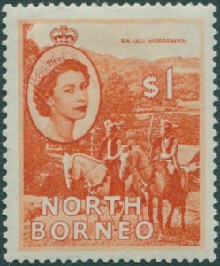 Malaysia North Borneo 1954 SG383 $1 Bajau Horsemen MLH