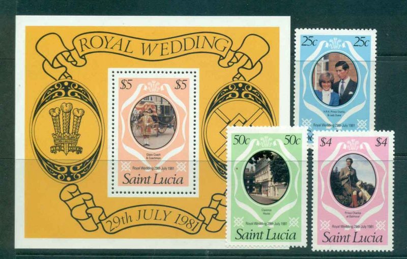 St Lucia 1981 Charles & Diana Wedding + MS MUH Lot45199