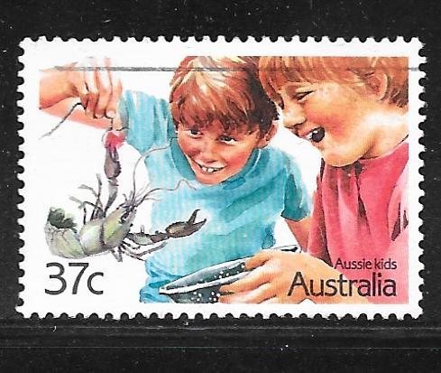 Australia 1040: 37c Boys with crayfish, used, VF