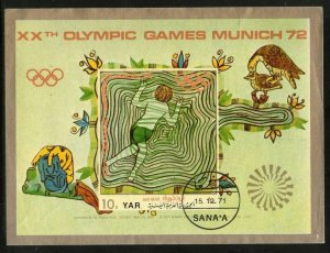 Yemen Arab Republic Munich Olympic Games Paintings M/s Cancelled # 13472