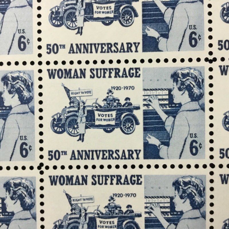 1406   Woman Suffrage 50th Anniversary  MNH 6 c Sheet of 50    FV $3.00   1970