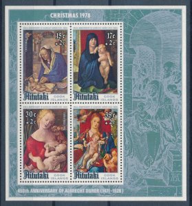 [116523] Aitutaki 1978 Christmas Art paintings Souvenir Sheet MNH