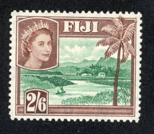 Fiji 159 MH 1954 2sh 6p brown & blue green