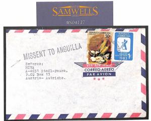 Dominican Republic Cover Austria Mail Superb *MISSENT TO ANGUILLA* 1983 MS4137