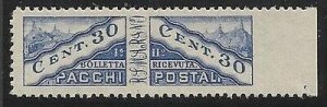 Parcel Post Cent. 30 unperforated varieties on the right