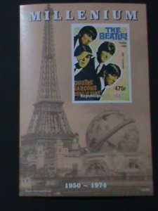 ​CHAD-1999-MILLENIUN-FAMOUS BAND THE BEATLES-RARE IMPERF MNH-S/S-VERY FINE