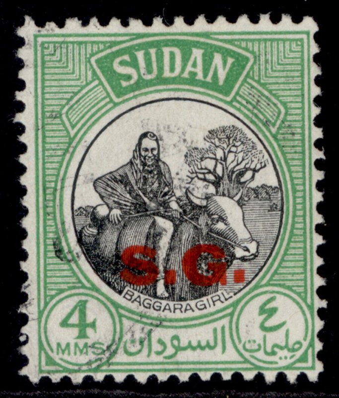 SUDAN GVI SG O70, 4m black & yellow-green, FINE USED.