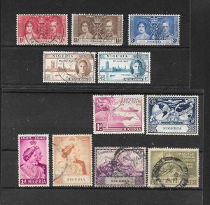 NIGERIA 1937 - 1949 FINE USED HIGH VALUE COMMEMORATIVE SET COLLECTION Cat £62+