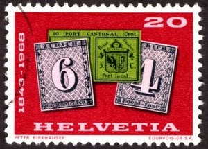 1968, Switzerland 20c, Used, Sc 492