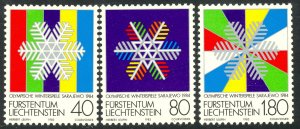 LIECHTENSTEIN 1983 SARAJEVO WINTER OLYMPICS Set Sc 772-774 MNH