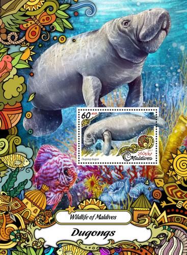 MALDIVES 2017 SHEET DUGONGS MARINE LIFE mld17206b