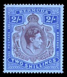 Bermuda #123var (SG 116) Cat£110, 1938-53 George VI, 2sh purple and ultramar...