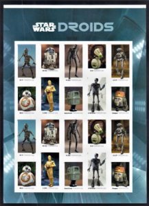 US 5573-82c Modern Imperf Star Wars Droids Sheet