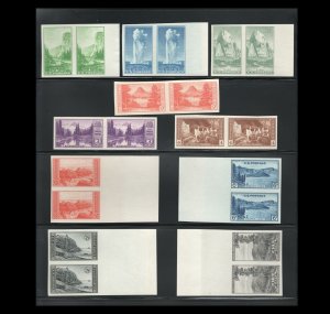 US Scott #756 - 765 - Imperforated Pairs - 1935 - Complete Set of 10 MNH - NGAI