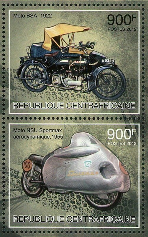 Motorcycles Stamp Moto DKW Moto Roper Steam BSA NSU Sportmax S/S MNH #3832-3835