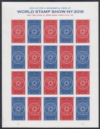 US 5010-11b Modern Imperf World Stamp Show 2016 Sheet