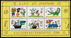 Sc# B720 Netherlands 2000 Child Welfare MNH souvenir sheet S/S CV $5.00