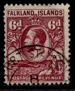 FALKLAND ISLANDS GV SG121, 6d purple, FINE USED. Cat £19.