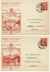 Sweden 1931 Stockholm cancels on 14 different scenic postal cards