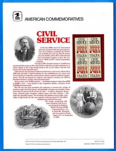 USPS COMMEMORATIVE PANEL #197 CIVIL SERVICE #2053