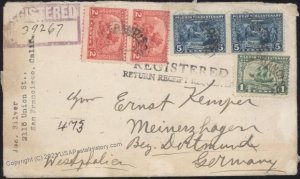 USA 1921 DALY CITY CA Pilgrim Sc330 Sc329 Reg Cover Dortmund Germany 110577