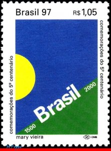 2626 BRAZIL 1997 DISCOVERY OF BRAZIL, 500th ANNIV., HISTORY, FLAGS, MI# 2747 MNH