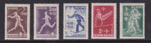 Finland    #B70-B73   used  1945  sports  wrestling  gymnast  skier  runner