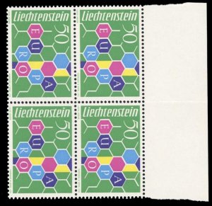 Liechtenstein #356 Cat$220, 1960 Europa, sheet margin block of four, never hi...