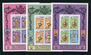 Maldives 743-749 Coronation of Queen Elizabeth II Anniversary Stamp Sheets MNH