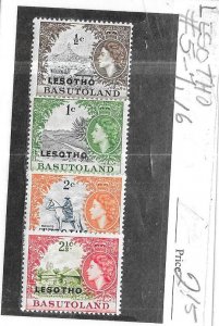 Lesotho #5-7,&16  overprints (MLH) CV $2.15