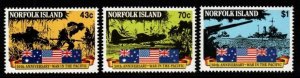 NORFOLK ISLAND SG522/4 1991 50TH ANNIVERSARY OF OUTBREAK OF PACIFIC WAR MNH