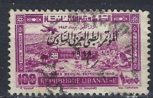 Lebanon C90 Used 1943 issue; mild corner crease (ak1841)