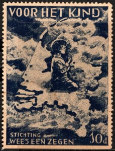 Vintage Netherlands Poster Stamp Foundation Be A Blessing 10 Cents For The Child