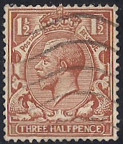 Great Britain #161 1 1/2 P King George 5, used stamp VF