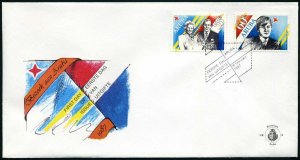 Aruba 25-26 FDC. Visit of Queen Beatrix,Prince Claus.