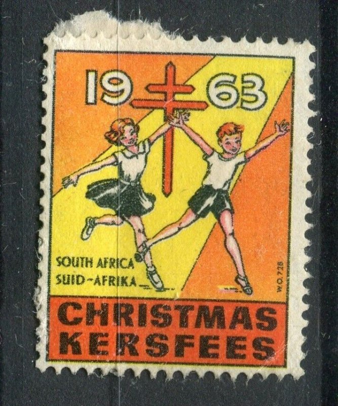SOUTH AFRICA; Early 1900s Illustrated CHRISTMAS STAMP used dated, 1963