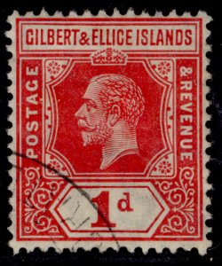 GILBERT AND ELLICE ISLANDS GV SG13, 1d carmine, USED. Cat £20.