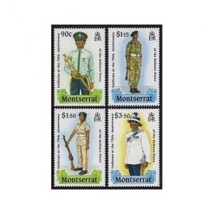 Montserrat 707-710,711, MNH. Mi 736-739,Bl.51. Defense Force-75, 1989. Uniforms.