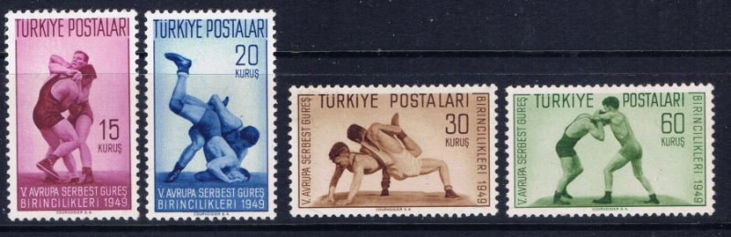 Turkey 986-89 MNH 1949 Wrestling