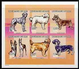 MALI - 2000 - Dogs - Imperf 6v Sheet - Mint Never Hinged