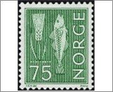 Norway Mint NK 703 Cod and Rye 75 Øre Dark green Dark green 75 Øre (Fish, P...