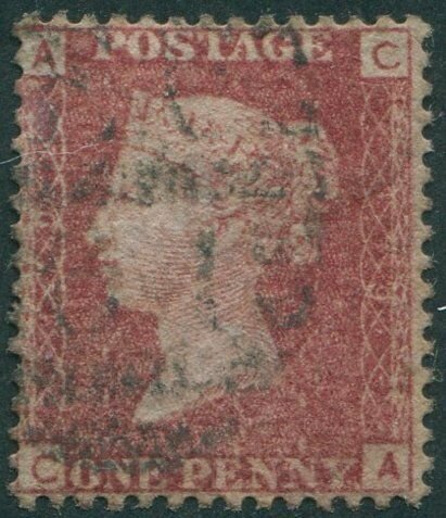 Great Britain 1858 SG43 1d red QV ACCA plate 179 fine used (amd)