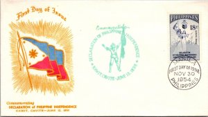 Philippines FDC 1954 - Declaration of Phil Independence - 18c Stamp - F43297