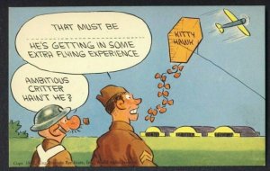 WORLD WAR II - Snuffy soldier airplane - c.1942 POSTAL HISTORY - postcard