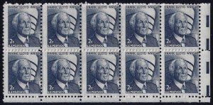 1280 - 2c Misperf Error / EFO Block of 10 Frank Lloyd Wright Mint NH